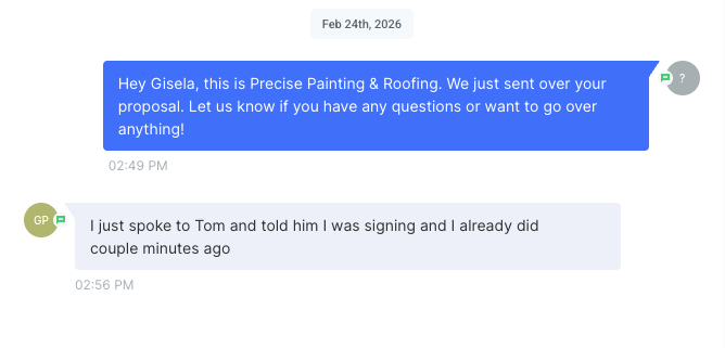 SMS 36-hour follow-up screenshot